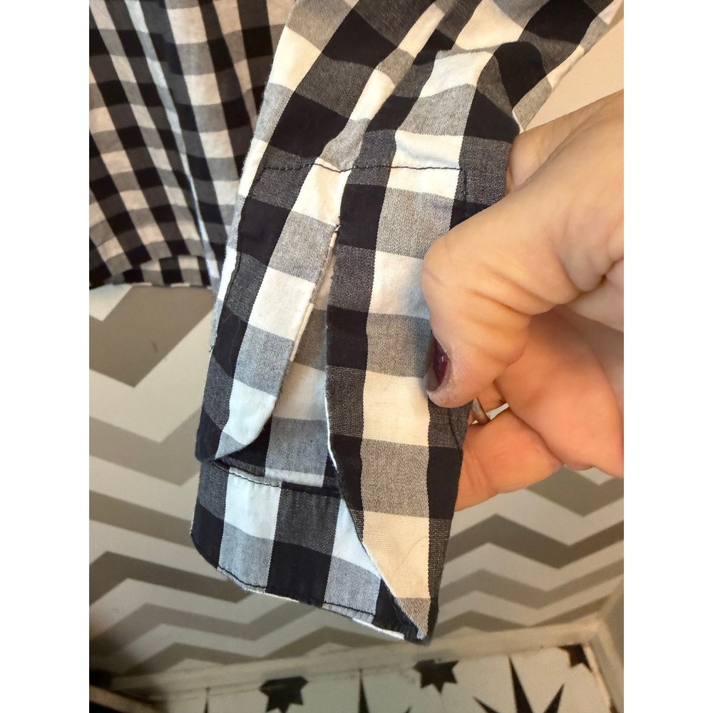 J.Crew Black & White Gingham Tie-Sleeve Ruffle Shift Dress - Excellent Condition - Picture 6 of 8